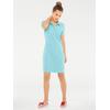Shirtkleid HEINE "Polokleid", Damen, Gr. 38, Normalgrößen, blau (türkis), 95% Baumwolle, 5% Elasthan, unifarben, kurz, Kurzarm, Kleider