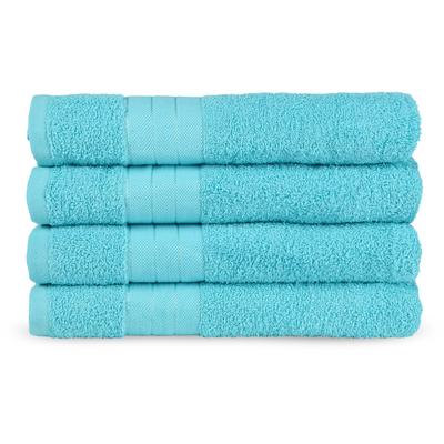 Handtuch EMOTION "Uni", blau (türkis), B:50cm L:100cm, Frottee, Obermaterial: 100% Baumwolle, Handtücher (Packung), Baumwolle, Walkfrottee, Bordüre, 500 GSM, Einfarbig, ohne Aufhängung Image