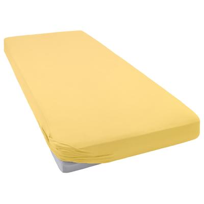 Spannbettlaken BELLANA "Jersey-Elasthan deluxe", beige (weizen), B:180-200cm L:200-220cm, Jersey-Elasthan, Obermaterial: 95% Baumwolle, 5% Elasthan, Laken, für Standardmatratzen, Wasserbetten und Boxspringbetten Image
