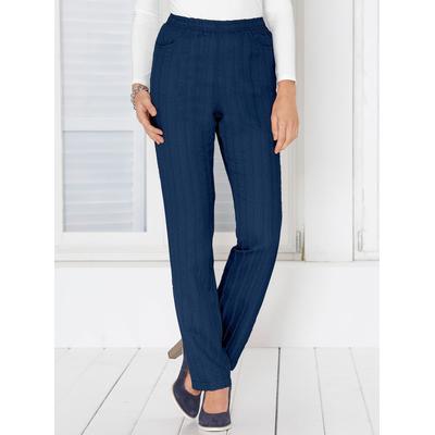 Dehnbund-Hose CLASSIC BASICS, Damen, Gr. 40, Normalgrößen, blau (marine), 100% Polyester, unifarben, lang, Hosen Image