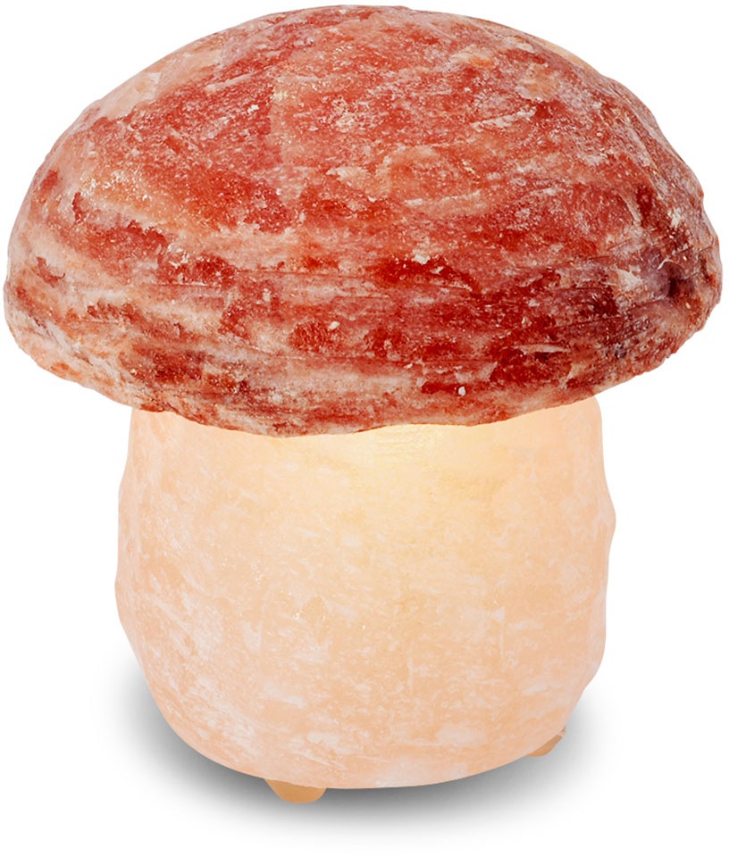 HIMALAYA SALT DREAMS Salzkristall-Tischlampe "Pilz", orange, H: 16cm, 1 Stk., Leuchten, Handgefertigt aus Salzkristall - jeder Stein ein Unikat, H: ca.16 cm Image