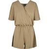 Jumpsuit URBAN CLASSICS "Urban Classics Damen Ladies Short Modal Jumpsuit", Damen, Gr. M, US-Größen, grün (khaki), 77% Modal, 23% Polyester, unifarben, loose fit, Kurzarm, Overalls