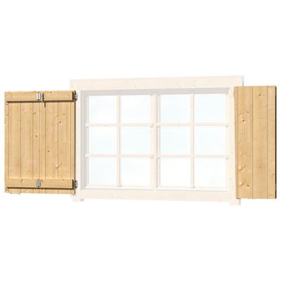 Fensterladen LASITA MAJA, beige (natur), B:129cm H:88cm T:3cm, Massivholz, Fensterläden Image