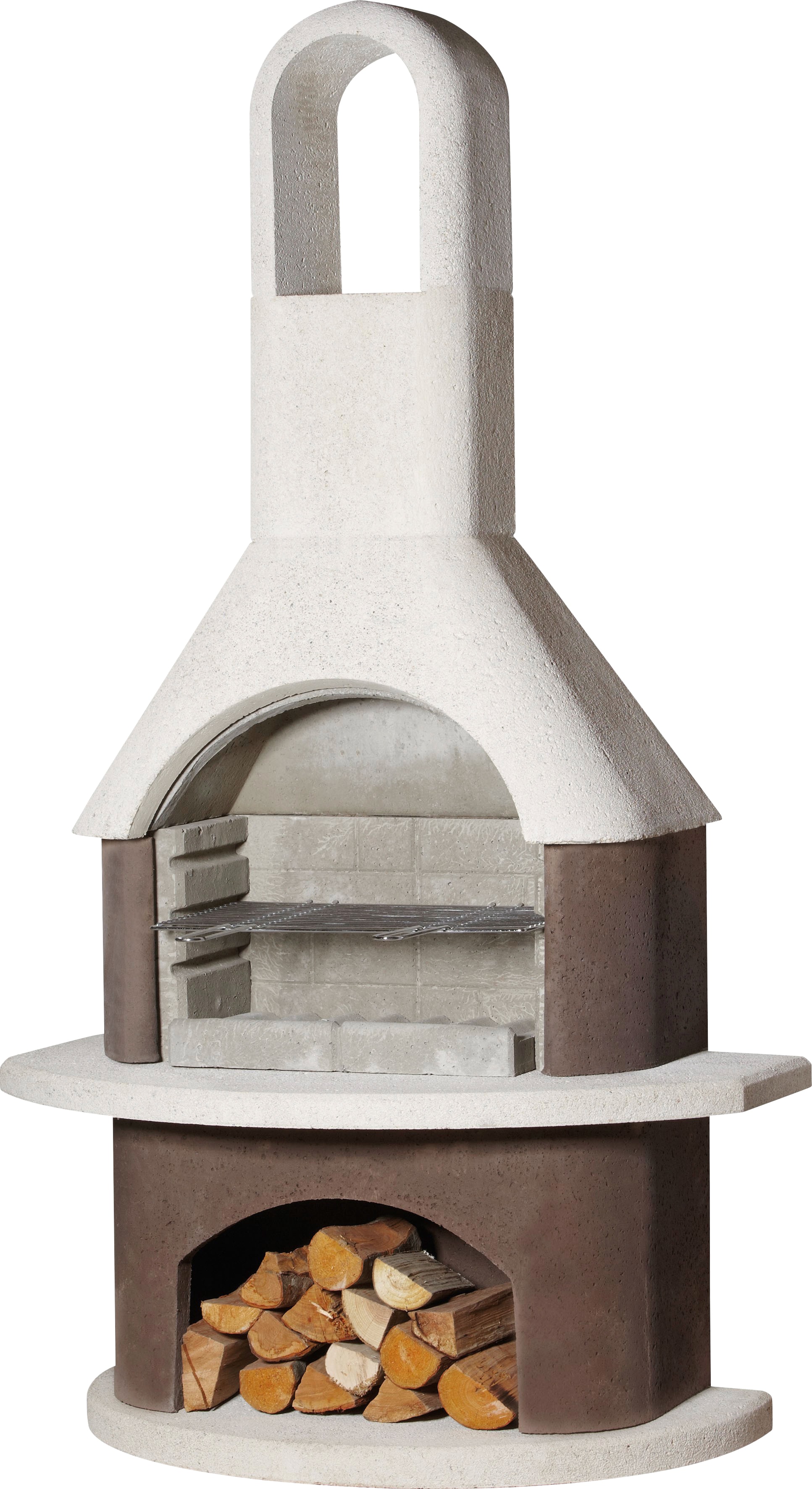 Grillkamin BUSCHBECK "Milano", braun (weiß, braun), B:110cm H:203cm T:65cm, Grills, BxTxH: 110x65x203 cm