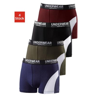 Boxer AUTHENTIC LE JOGGER "Boxershorts für Jungen", Kinder, Gr. 98/104, bunt, Jersey, Obermaterial: 95% Baumwolle, 5% Elasthan, unifarben, körpernah, Unterhosen, cooler Look durch weißen Einsatz Image