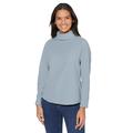 Fleeceshirt CLASSIC BASICS "Fleece-Shirt" Gr. 46, blau (hellblau) Damen Shirts Rollkragenshirts