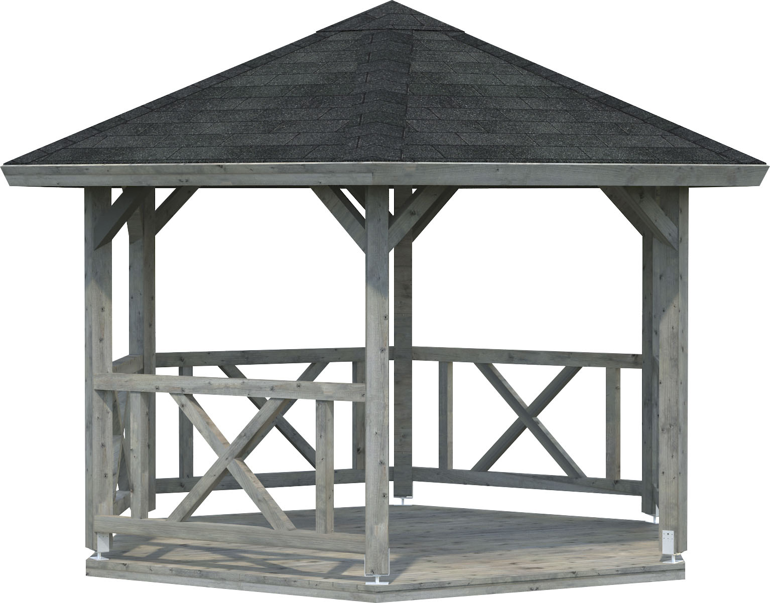 Holzpavillon PALMAKO "Betty", grau, B/H/T: 423cm x 313cm x 423cm, Pavillons, BxT: 423x423 cm, grau Image