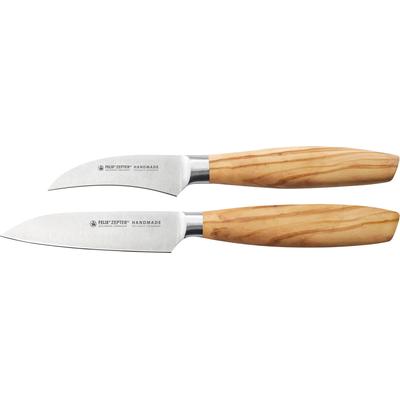 Messer-Set FELIX SOLINGEN "SIZE S OLIVE", grün (natur, helloliv), Chrom-Molybdän und Vanadiumstahl, Kochmesser-Sets, Veggieset