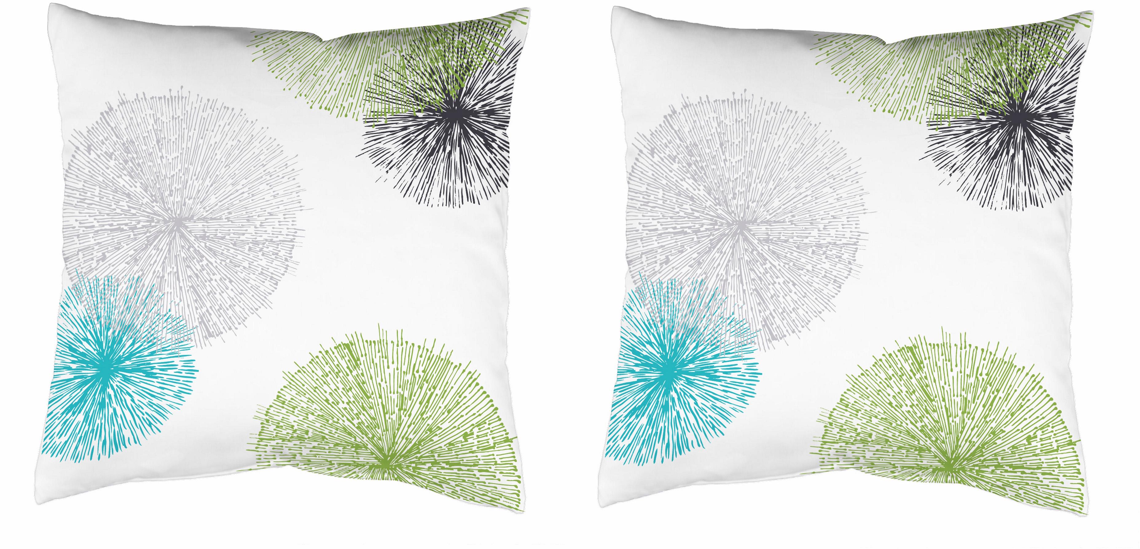 Dekokissen HOME WOHNIDEEN "SCOPPIO" Gr. 2, grün (grün, bedruckt), B:50cm L:50cm, Polyester, Dekokissen_Sitzkissen_Kissenhüllen, Kissenhülle ohne Füllung, 1 Stück