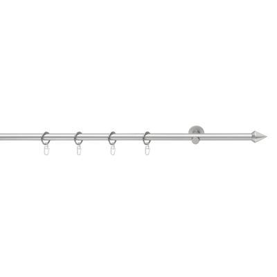 Gardinenstange GOOD LIFE "PUNTA" Gr. 2, grau (chromfarben), L:430cm Ø:16mm, Metall, Kunststoff, Gardinenstangen, mit Ringen Image