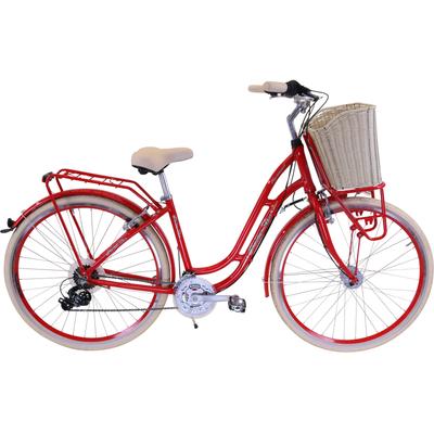 Cityrad FASHION LINE Fahrräder Gr. 48cm, 28 Zoll (71,12cm), rot (rot + rot) für Damen, Kettenschaltung