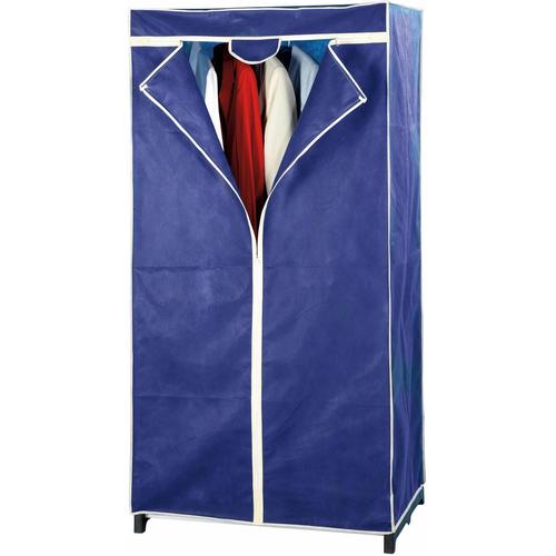„Kleiderschrank WENKO „“Air““ Schränke Gr. B/H/T: 75 cm x 150 cm x 50 cm, blau (dunkelblau) Textil-Kleiderschränke Maße (B x H T): 75 150 50 cm“
