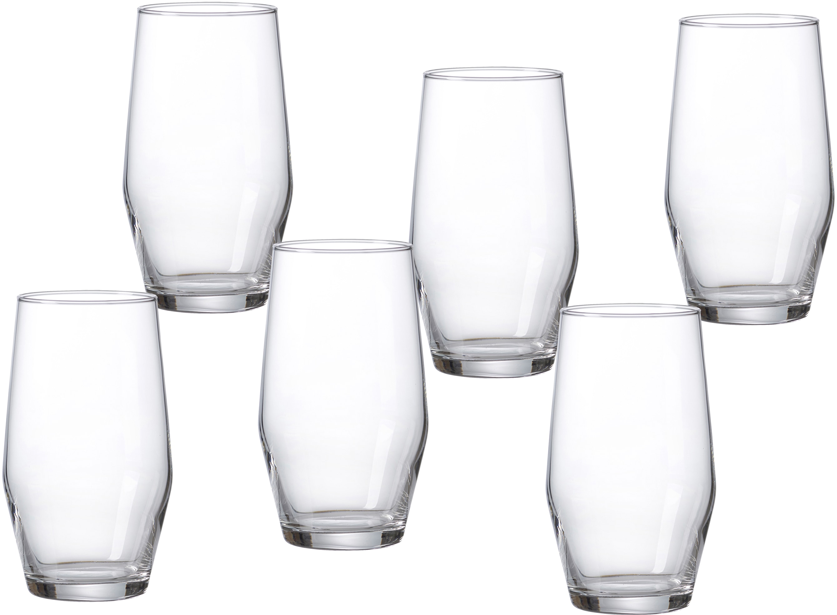 Longdrinkglas RITZENHOFF & BREKER "Salsa", transparent, H:14cm Ø:8cm, Glas, Trinkgefäße, robust und kristallklar, 6-teilig