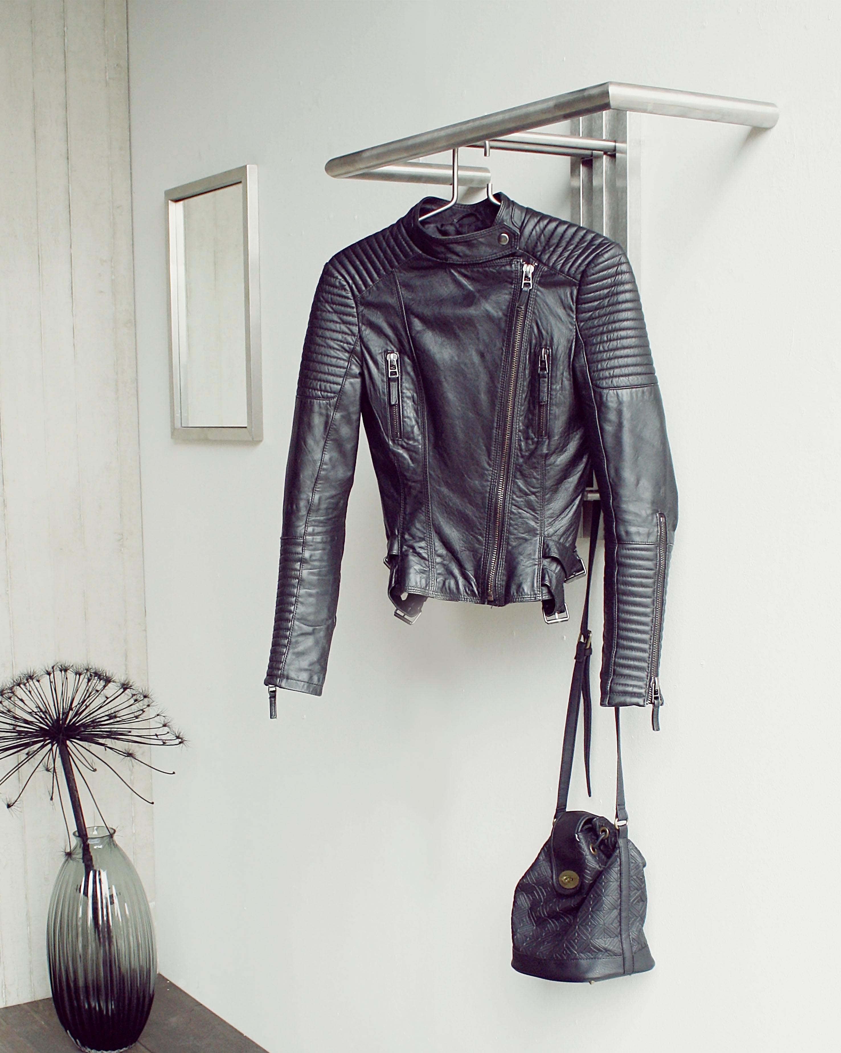 Garderobenhalter SPINDER DESIGN "SENZA", silber (silberfarben), B:65cm H:63,5cm T:28cm, Edelstahl, Garderobenhalter, Metall, Edelstahl