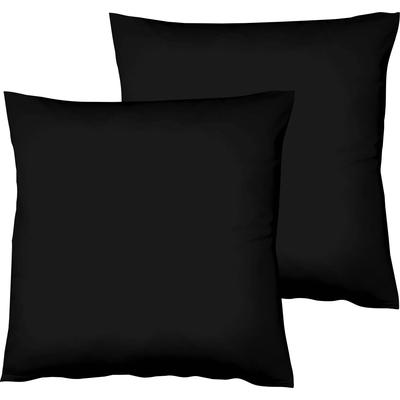 Kissenbezüge FLEURESSE "Colours", schwarz, B:40cm L:40cm, Interlock-Jersey, Obermaterial: 100% Baumwolle, Kissenbezüge, edler, bügelfreier Interlock-Jersey aus 100% Baumwolle Image