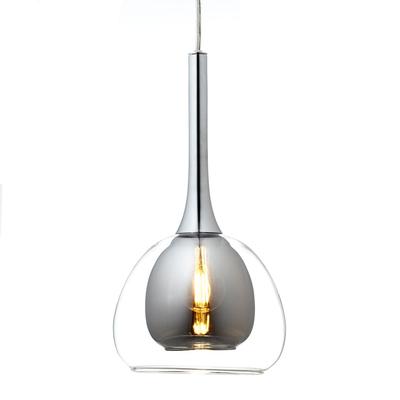 BRILLIANT Pendelleuchte "Hadan", silber (rauch, transparent, chrome), H: 120cm, Lampen, Hängelampe 3flg