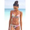 Bügel-Bikini-Top S.OLIVER "Azalea", Damen, Gr. 34, Cup D, rosa (rosa, bedruckt), Microfaser, Recycling-Polyamid, Microfaser, floral, Bikini-Oberteile, im tropischen Druck