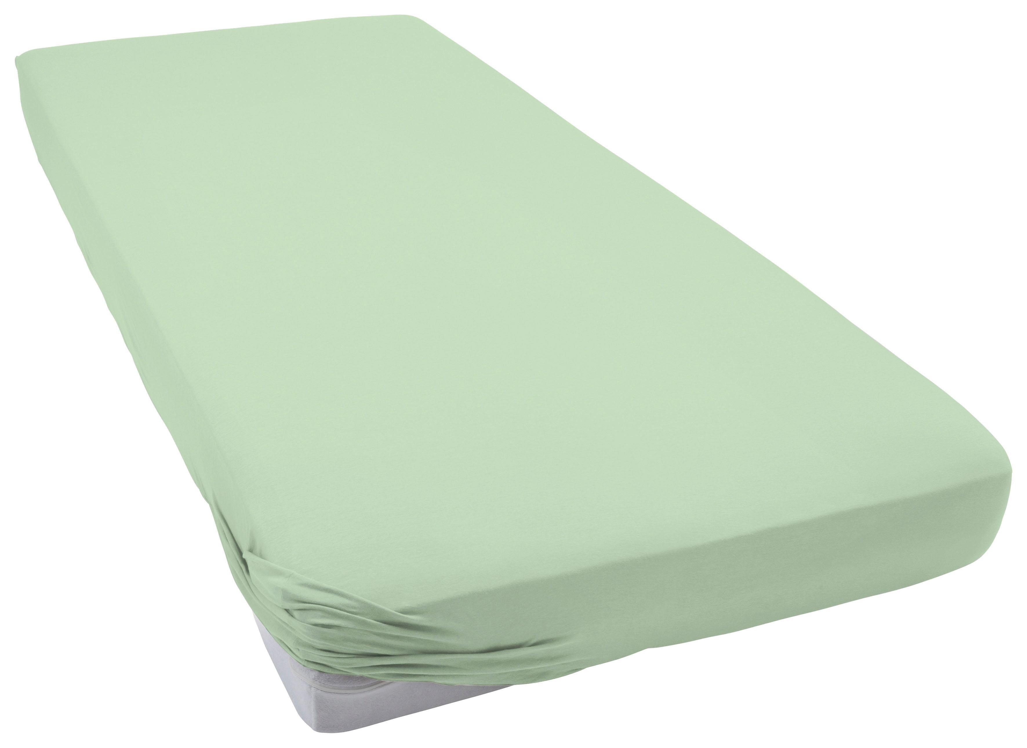 Spannbettlaken JANINE "MAKO-FEINJERSEY 5007", grün, L:200cm, Mako-Jersey, Obermaterial: 100% Baumwolle, Bettlaken, aus 100% Baumwolle, für Matratzen bis 26 cm Höhe Image