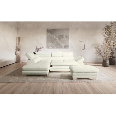 Ecksofa COTTA "Enterprise L-Form", weiß (altweiß), B:277cm H:91cm T:104cm, Softlux-Kunstleder, Luxus-Kunstleder, Sofas, mit Arm- & Kopfteilverstellung, wahlweise mit Bettfunktion Image