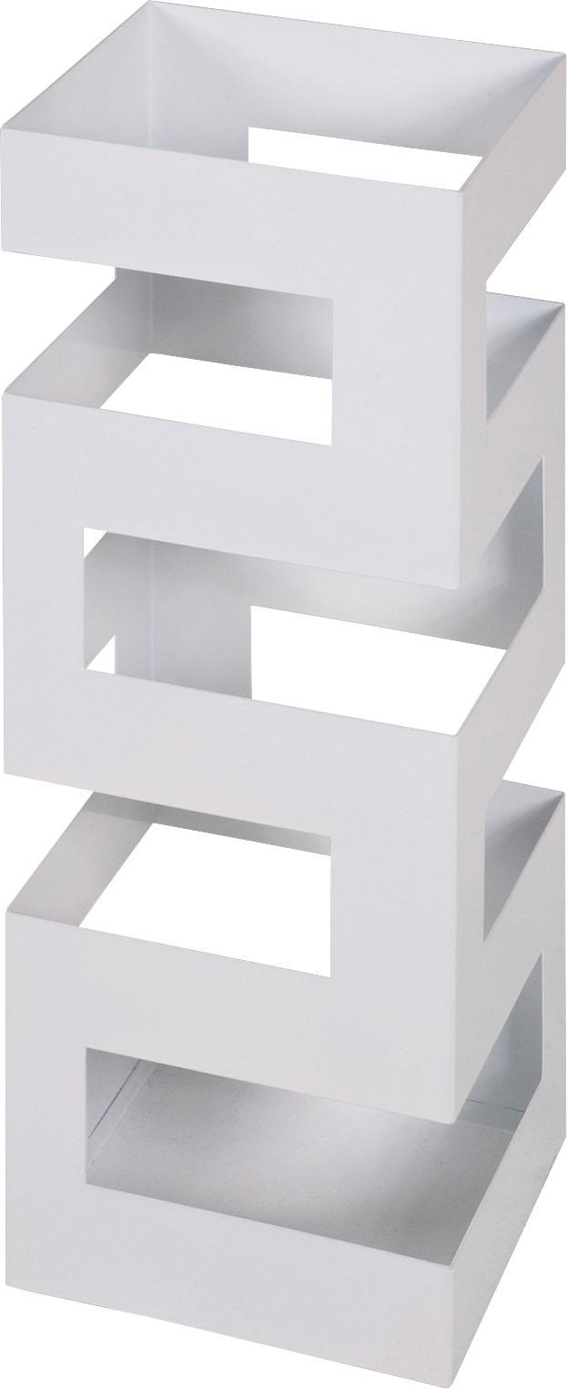 Schirmständer HAKU, weiß, B:16cm H:48cm T:16cm, Metall, Regenschirmständer, Schirmständer