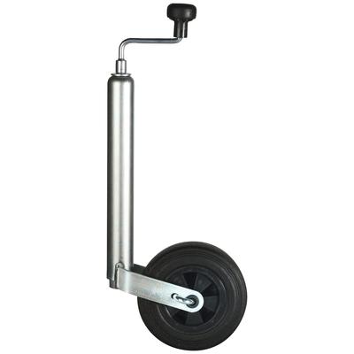 Anhänger-Stützrad STEMA, silber (silberfarben, schwarz), 20cm, Stahl, Räder