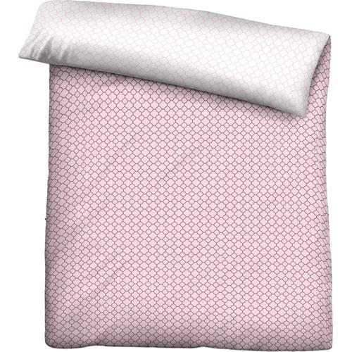 "Wendebettbezug BIBERNA ""Mix & Match in Größe 135x200 oder 155x220 cm"" Bettbezüge Gr. B/L: 155 cm x 220 cm, rosa (rosa, muster) Mako-Satin-Bettwäsche"