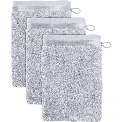 Waschhandschuh MÖVE "Superwuschel", silber, B:15cm L:20cm, Baumwolle, Waschlappen, Waschhandschuh Set mit Bordüre, 100% Premium Cotton Baumwolle, weich Image