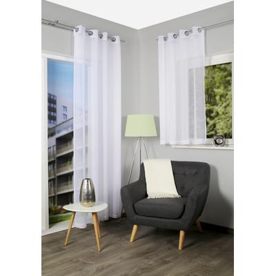 Gardine HOME WOHNIDEEN "DOLLY", weiß, B:140cm H:145cm, Voile, Polyester, Gardinen, transparent Image