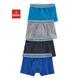 Boxer AUTHENTIC UNDERWEAR Gr. 122/128, 4 St., blau (blau, navy, grau, meliert, türkis) Kinder Unterhosen Boxershorts