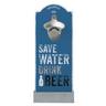 Flaschenöffner CONTENTO ""Save Water"" blau für die Wand