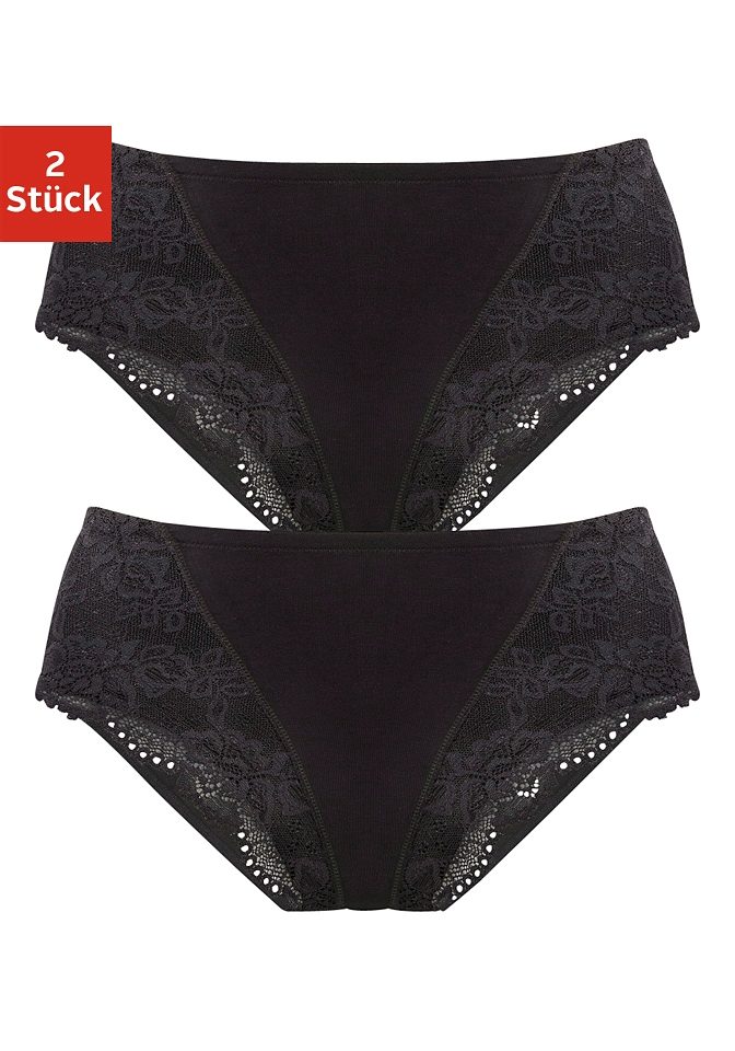 Formslip PETITE FLEUR, Damen, Gr. 40/42, schwarz, Obermaterial: 90% Baumwolle, 10% Elasthan (LYCRA SPORT). Miedereinsatz: 90% Polyamid, 10% Elasthan. Spitze: 90% Polyamid, 10% Elasthan, unifarben, Unterhosen, Bodyforming Slip aus elastischer Baumwolle Image