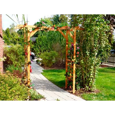 Rosenbogen PROMADINO "Anke", braun (honigbraun), B:200cm H:210cm T:60cm, Holzwerkstoff, Rankhilfen, BxTxH: 200x60x210 cm