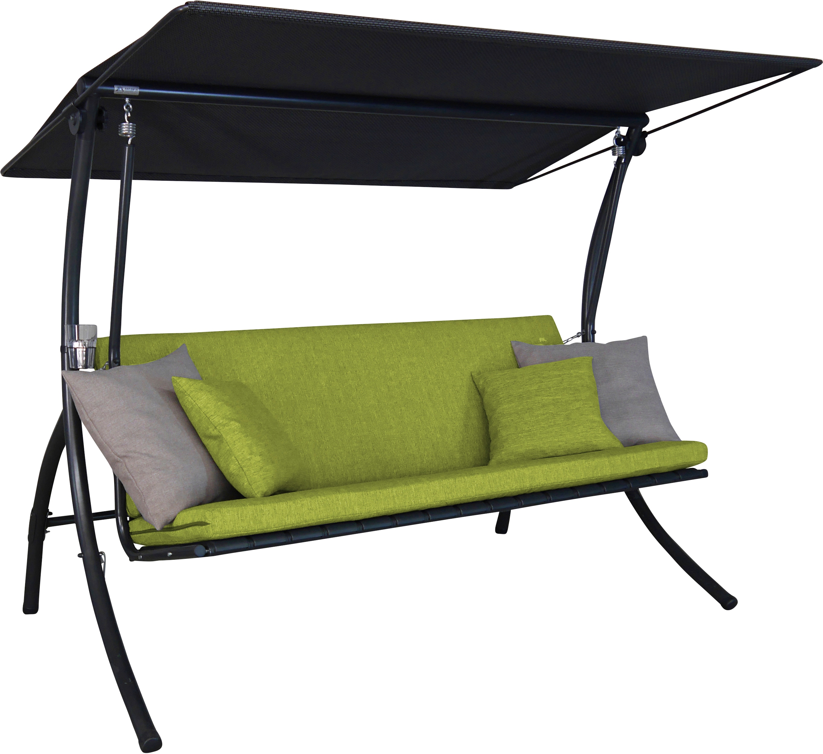Hollywoodschaukel "Motion Smart lime, TOPSELLER", grün, B:210 H:160 T:145, Obermaterial: 100% Polyester, ANGERER FREIZEITMÖBEL, Hollywoodschaukeln Image
