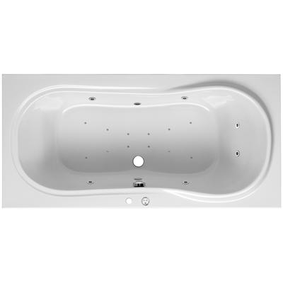 Whirlpool-Badewanne OTTOFOND "Palma", weiß, B:90cm H:45cm L:190cm T:90cm, Sanitäracryl, Badewannen, Typ Premium, chrom