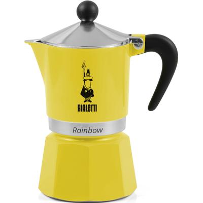 Espressokocher BIALETTI "Rainbow" Kaffeemaschinen Gr. 0,27 l, 6 Tasse(n), gelb (aluminiumfarben, gelb) Espressokocher