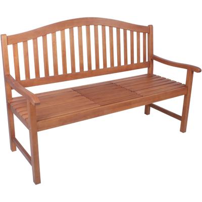 Gartenbank GARDEN PLEASURE "PHUKET", braun (braun, holzoptik), B:150cm H:105cm T:63cm, Holz, Sitzbänke, mit hochklappbarem Tisch, BxTxH: 150x63x105 cm Image