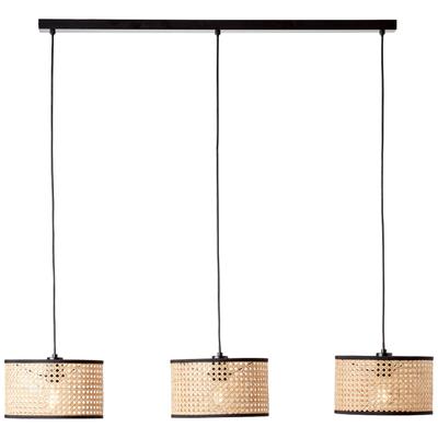 BRILLIANT Pendelleuchte "Wiley", schwarz (schwarz, holzfarbend), H: 125cm, Lampen, Hängelampe 3flg schwarz/holzfarbend Image