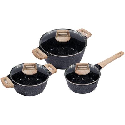 Topf-Set KING "Essential", braun (schwarz, holzfarben), Töpfe, Induktion Image