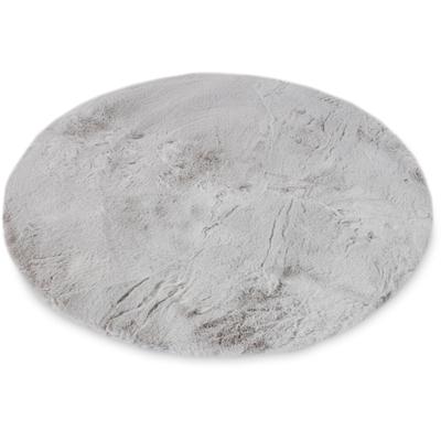 Fellteppich GINO FALCONE "Kuschelteppich Chiara", silber (silberfarben), H:30mm Ø:120cm, Polyester, Teppiche, Fellteppich, Kunstfell, Kaninchenfell-Haptik, besonders weicher Langflor Image