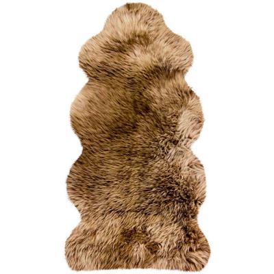 Fellteppich HEITMANN FELLE "Lammfell KE 152 - Premium Qualität" Gr. 41, braun (braun, meliert), B:68cm H:70mm L:140cm, Lammfell, Teppiche, echtes Austral. Lammfell, besonders weich, auch ideal als Bettvorleger Image