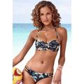 Bügel-Bandeau-Bikini-Top VENICE BEACH "Lori" Gr. 34, Cup D, schwarz (schwarz, bedruckt) Damen Bikini-Oberteile Ocean Blue