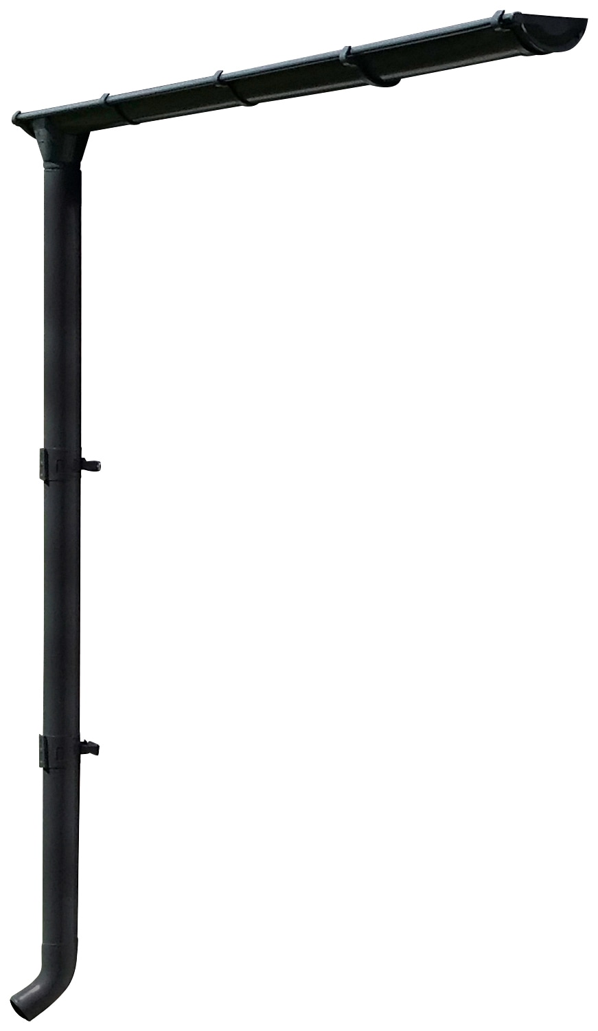 Dachrinne SKANHOLZ, grau (anthrazit), B:10 L:251, Metall, Rinnen, mit Fallrohr, 251 cm Image