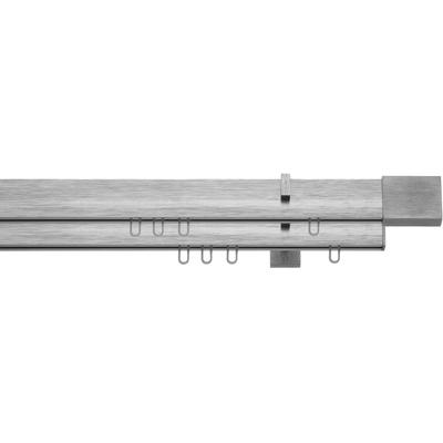 Gardinenstange INDEKO "Inline" Gr. 1, silber (edelstahlfarben, silberfarben), L:120cm, Aluminium, Gardinenstangen, Innenlauf Komplett-Set inkl. Gleitern und Montagematerial Image