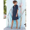 Jeanskleid CASUAL LOOKS "Jeans-Kleid", Damen, Gr. 50, Normalgrößen, blau (blau, stone, washed), 100% Baumwolle, unifarben, kurz, V-Ausschnitt, 3/4-Ärmel, Kleider, Topseller