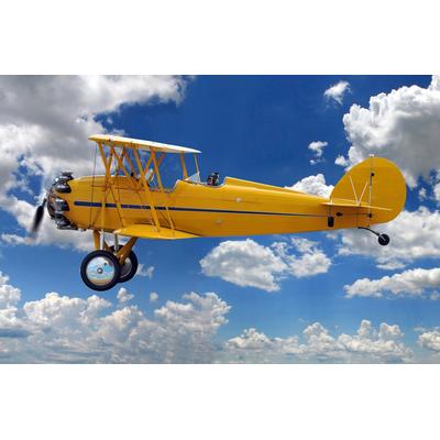 Fototapete PAPERMOON "Gelbes Flugzeug", bunt, B:4,50m L:2,80m, Vlies, Tapeten Image