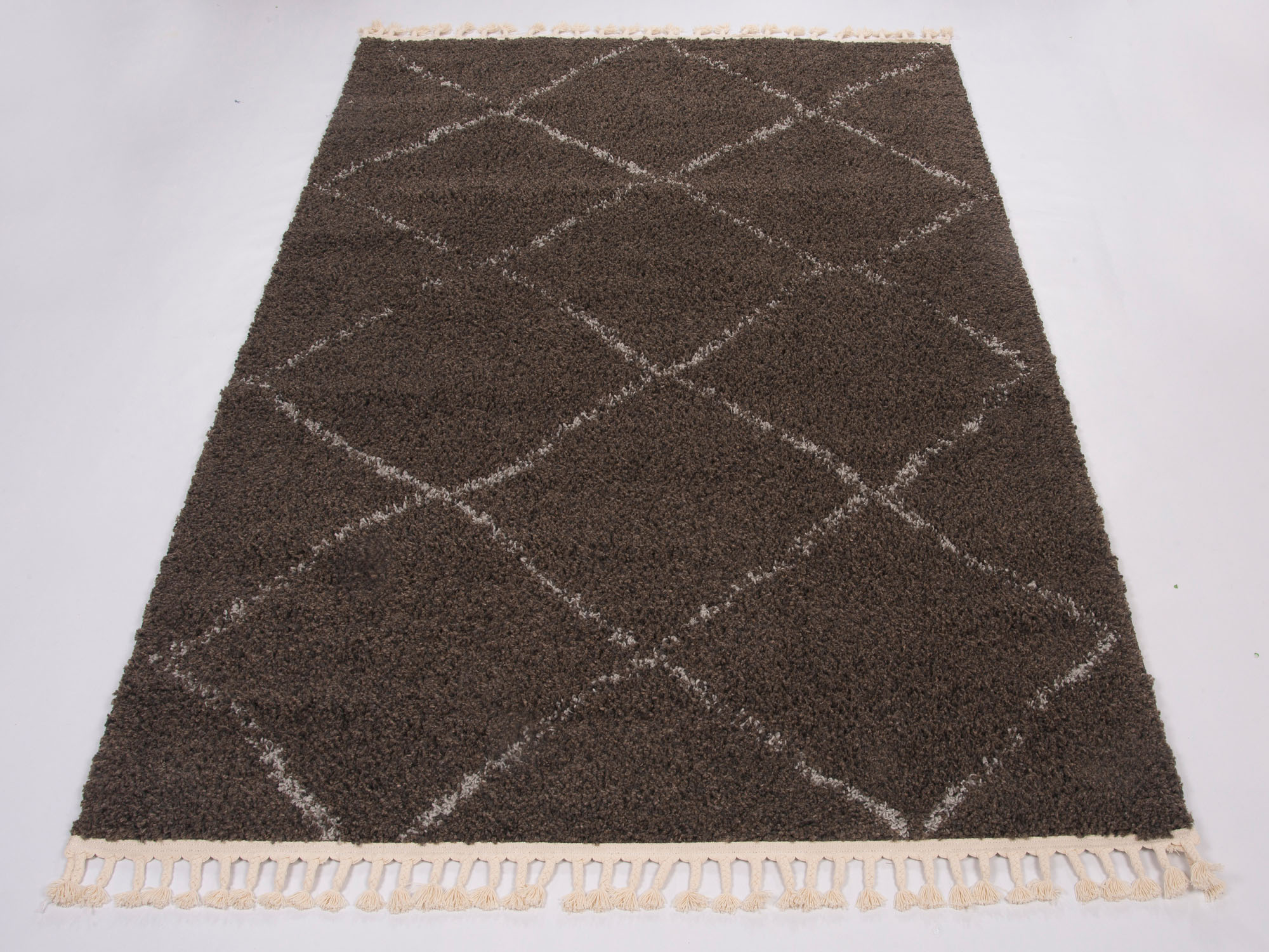 Hochflor-Teppich "Donna" Gr. 2, braun (braun, creme), B:68cm H:30mm L:140cm, Kunstfaser, GALLERY M BRANDED BY MUSTERRING, Teppiche, Wohnzimmer Image