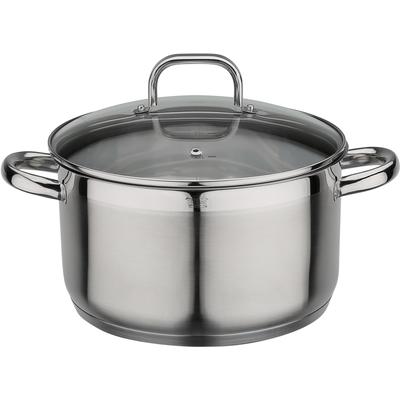 Fleischtopf GSW "Fogo", silber (edelstahlfarben), H:13,5cm Ø:24cm, Töpfe, Induktion