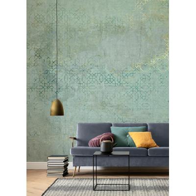 Vliestapete KOMAR "Digitaldruck Vlies - Oriental Finery - Größe 200 x 280 cm", grün (grün, gelb), B:200m L:280m, Vlies, Tapeten, Wohnzimmer, Schlafzimmer Image