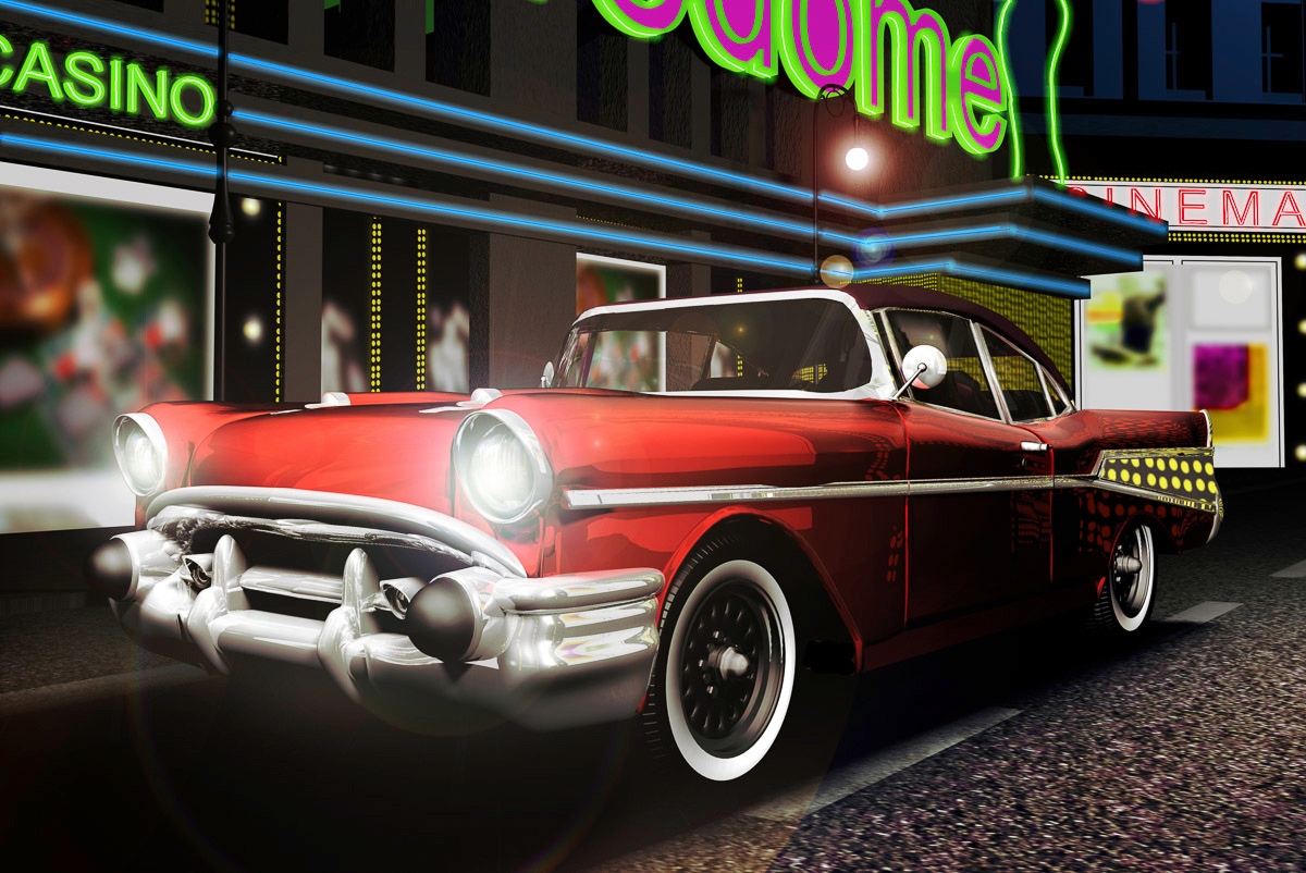 „PAPERMOON Fototapete „“Oldtimer““ Tapeten Gr. B/L: 4,50 m x 2,80 m, Bahnen: 9 St., bunt Fototapeten“