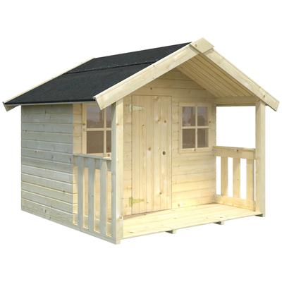 Spielhaus PALMAKO "Felix 1,9 m²", beige (natur), Spielhäuser, KinderB:216cm H:169cm T:184cm, Holzwerkstoff, mit Terrasse, B:216cm H:169cm T:184cm